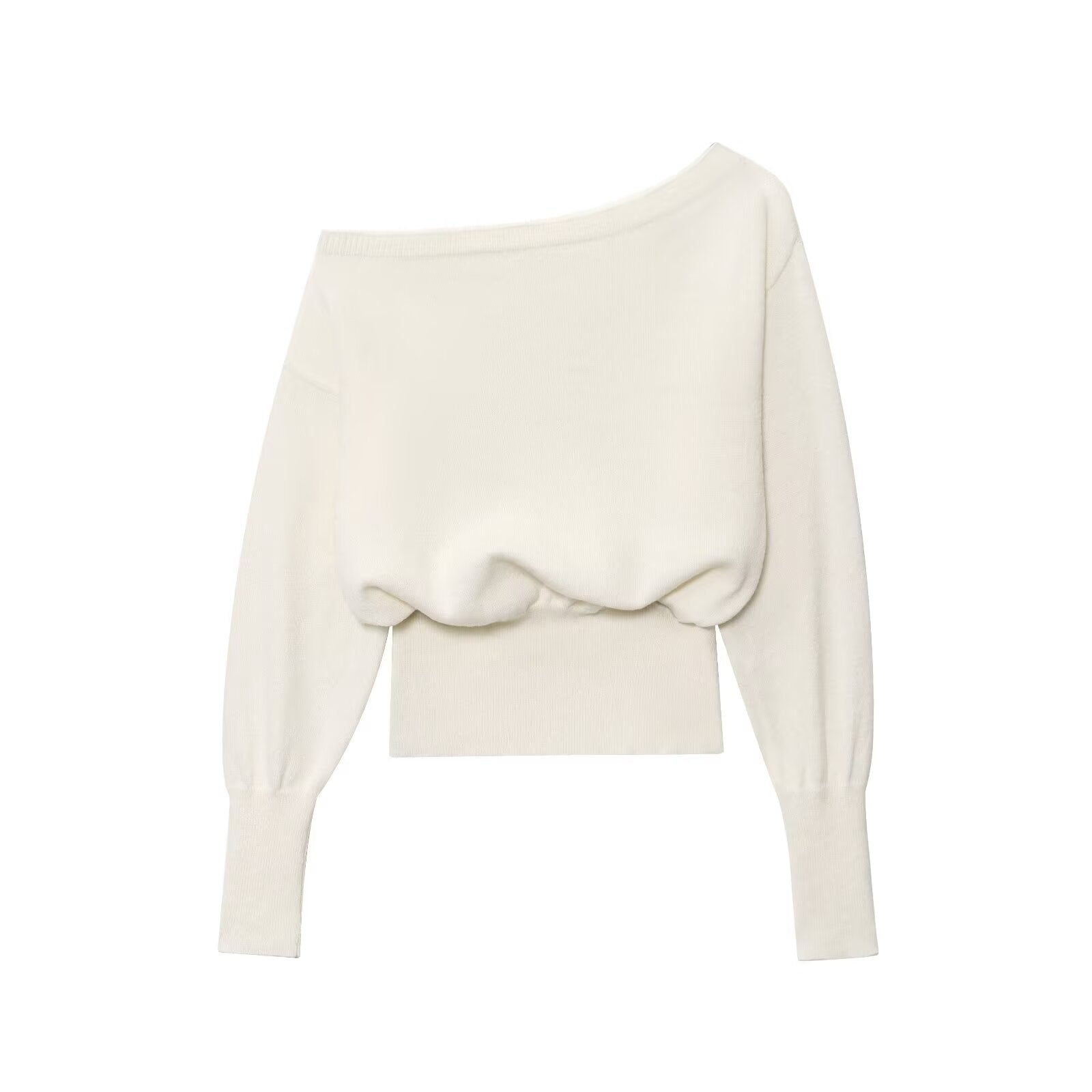 Elegant Women off Shoulder Loose Slim off Shoulder Bottoming Sweater