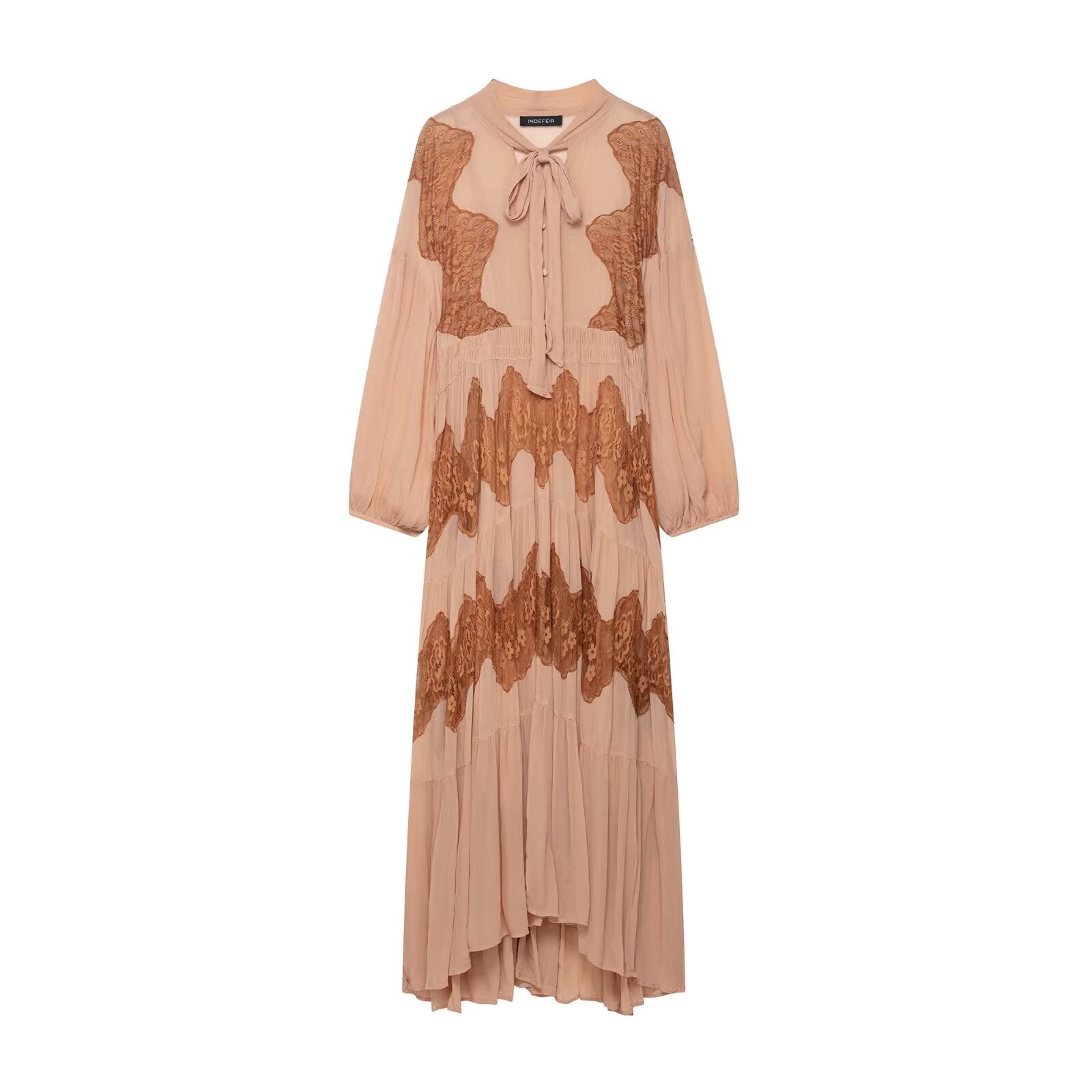 Dress Autumn Graceful Bow Stitching Lace Dress
