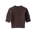 Elegant Women Clothing Short Sleeve Rib Sweater