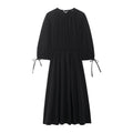 Women Pleated Poplin Dress