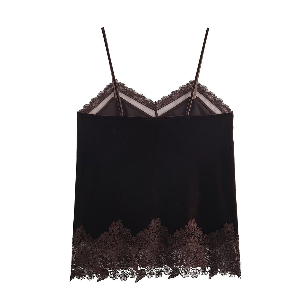 Women Clothing Winter Sexy Lace Velvet Underwear Top