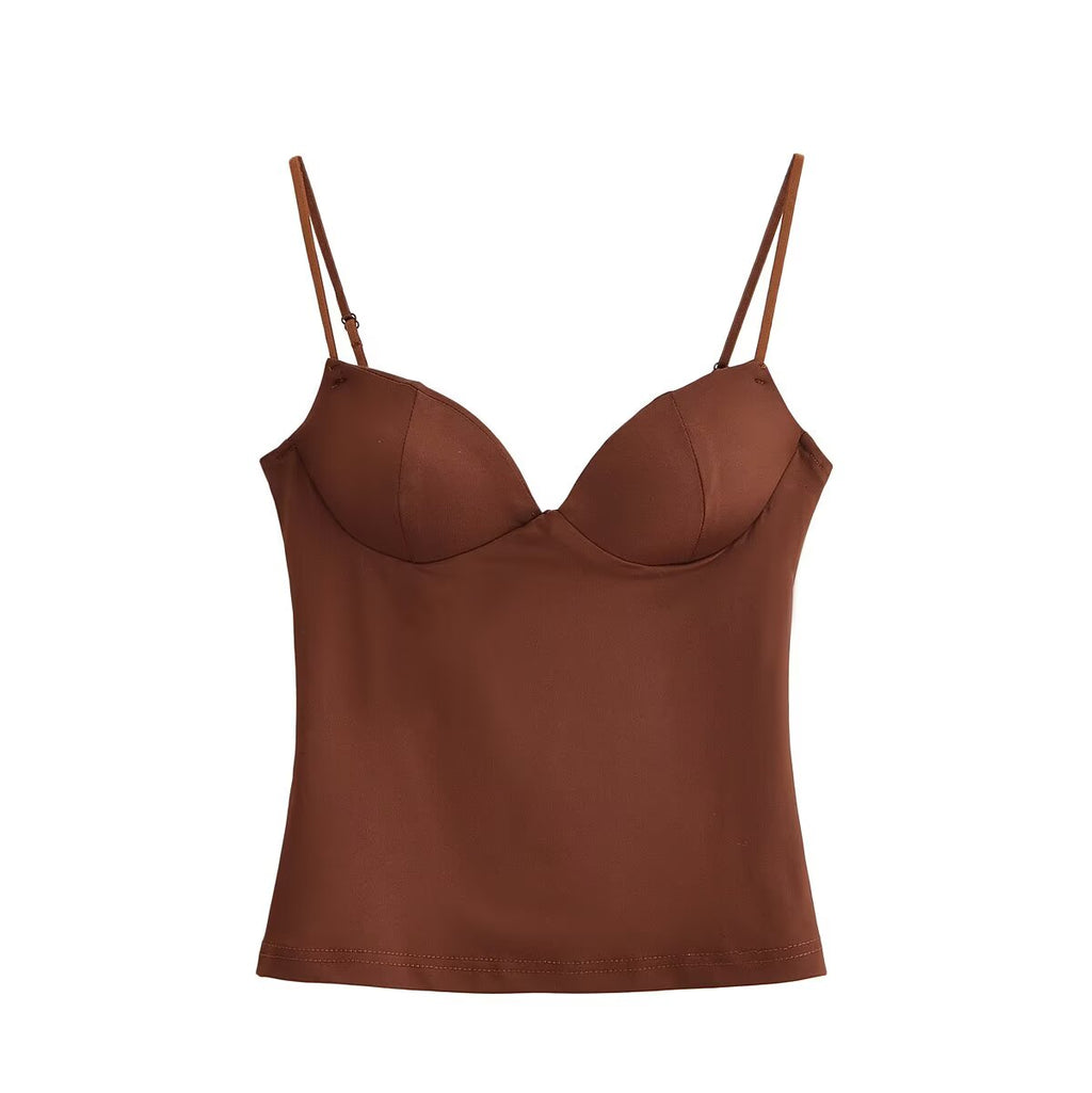 Women Clothing Spring Heart Shaped Collar Camisole Tube Top Women
