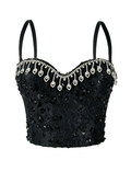 Rhinestone Tassel Boning Corset Corset Party Sequ Camisole Slim Fit Slim Sexy Boning Corset Tube Top