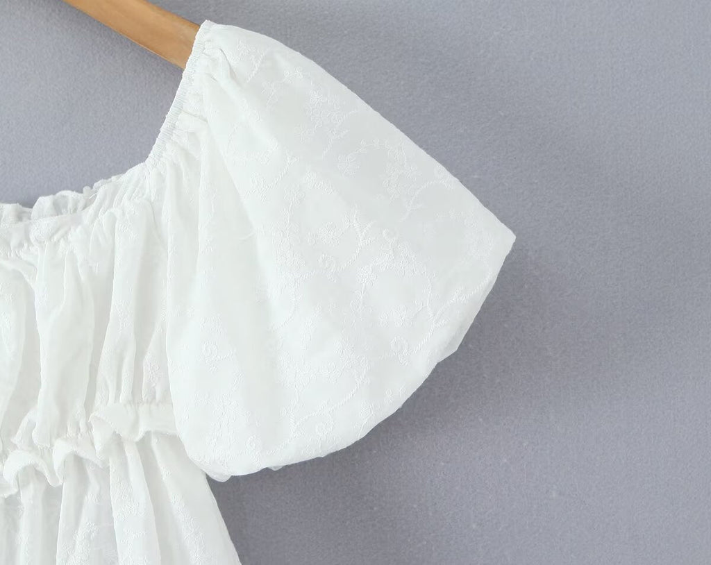 Sweet Puff Sleeve Niche Doll Shirt for Women Spring Autumn All Matching Pullover Loose Top