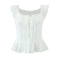 Atmosphere Lace Sleeveless Small Top Niche Lace up Waist Tight Sexy Short Sexy Shirt Vest