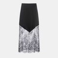Women Clothing Winter Sexy See through Lace Stitching High Waist Skirt Long Skirt