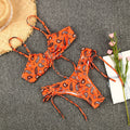Split Swimsuit Women Sexy Strap Spaghetti Strap Floral Print Bikini