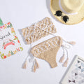 Summer Hand Crocheting Bikini Split Set Handmade Knitted Sexy Hollow Out Cutout Swimsuit for Women Crochet hook