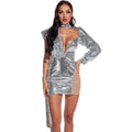 Sexy Retro Mesh Stitching Sequ Dress New Popular Women Clothing