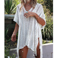 Bikini Hollow Out Cutout Beach Vacation Blouse Knitted Sunscreen Swimsuit for Women Crochet Crochet hook