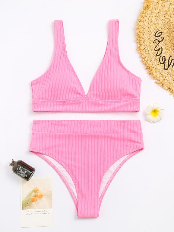 Sports swimwear Women Bandeau biquini V-neck swim suit Sexy bathing suit summer