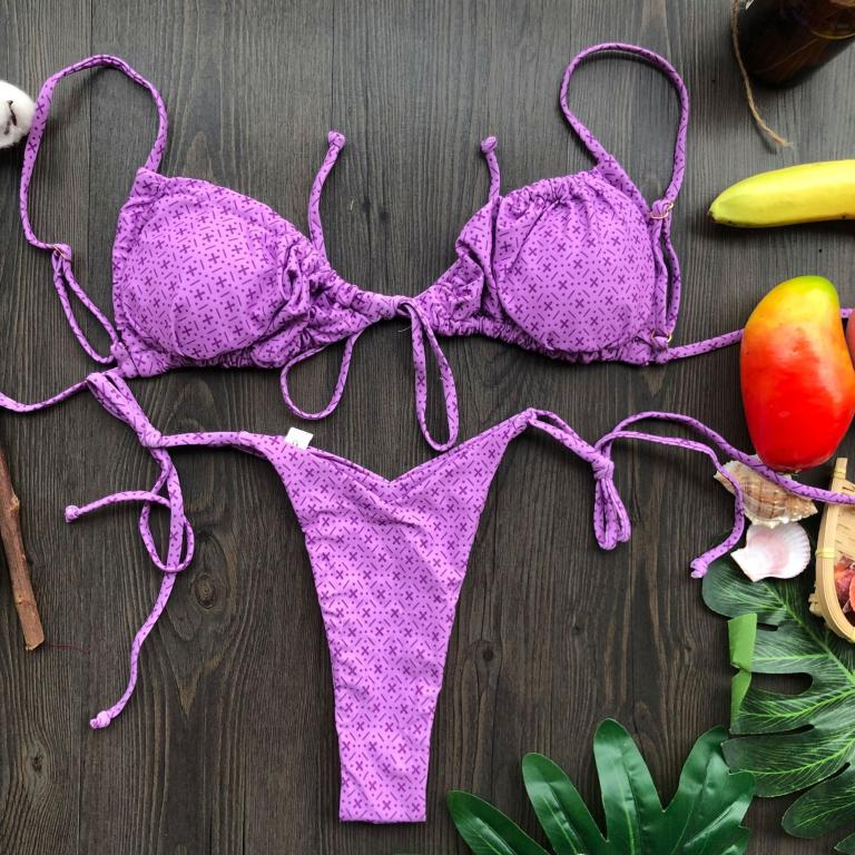 micro bikinis mujer Sexy string swimsuit Women pleated bikini set swimwear women Mini bathing suit