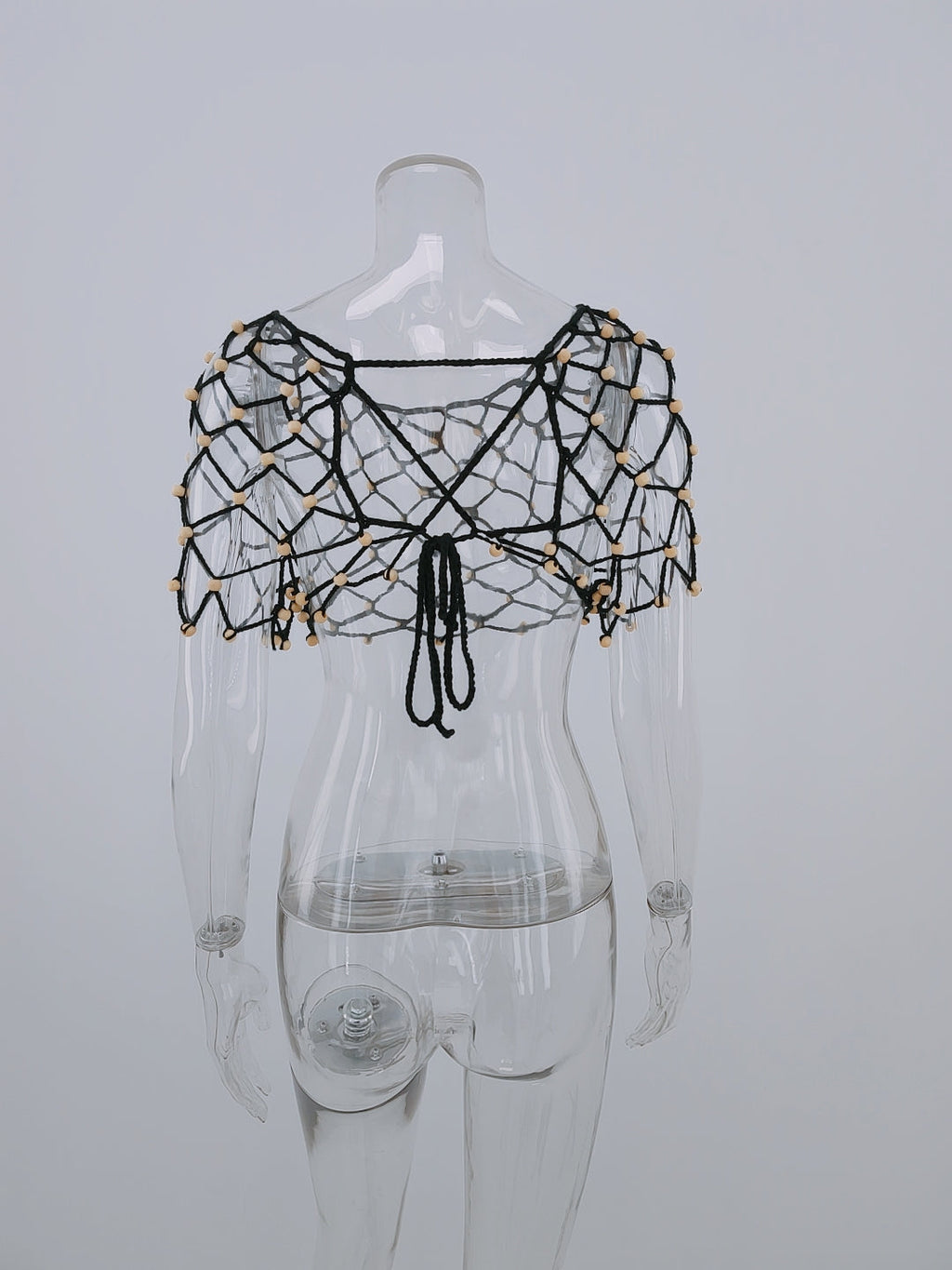 Spring Summer Seaside Holiday Hollow Out Cutout Beading Bikini Sexy Suspenders Beach Shirt