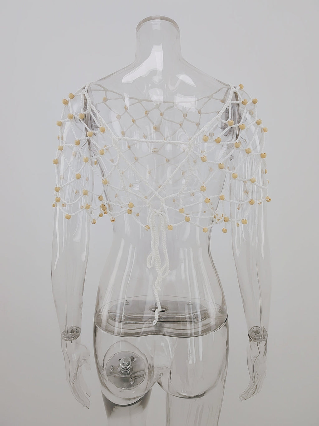 Spring Summer Seaside Holiday Hollow Out Cutout Beading Bikini Sexy Suspenders Beach Shirt