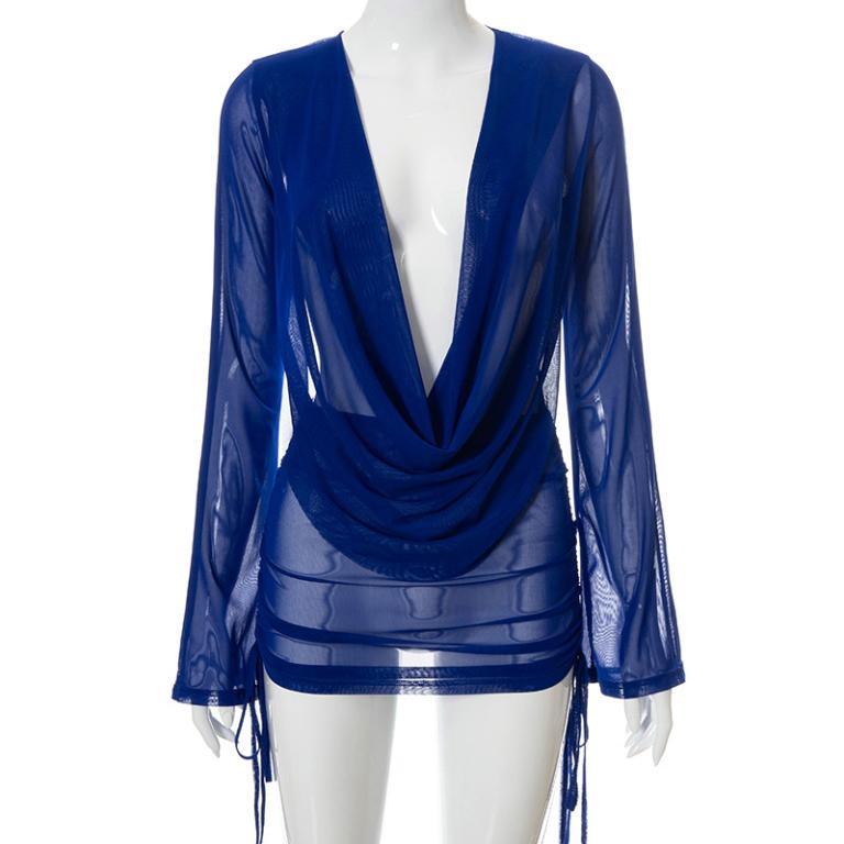 Solid Cover-Ups Women Backless Female V-Neck Women Long Beach Wear Sexy Skirt