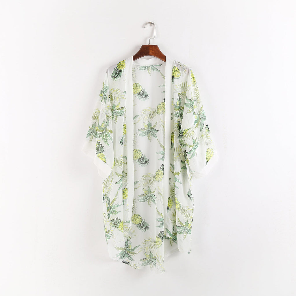 Pineapple Travel All Match Beach Sun Protection Cardigan Blouse