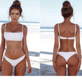 Swimsuit Sexy Split Strap Solid Color Bikini