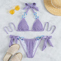 Chain Halter Bikini Set Knot Swimsuit Women Sexy Bathing Suits Backless Swimwear