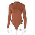 Long-sleeve Zipper Slim Fit Slim Looking Base Bodysuit Autumn