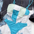 Patchwork Bikini Ribbed Swimsuit Women Sexy Bathing Suits Swimwear