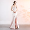 Sling Deep V Plunge Evening Party Dress Long Sexy Slim Fit Slit Nightclub Performance Socialite Evening Dress