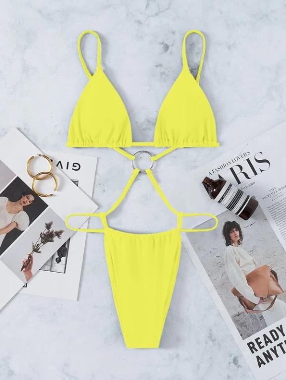 Blue Swimsuit Women Swimming Suit Triangle Swimwear Female Bandage Monokini Brazilian Bathing Suit Summer
