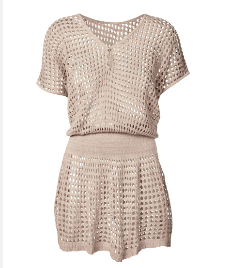 Sexy Mesh Hollow Out Cutout out Knitted Beach Dress Bikini Cover Holiday Sun Protection Shirt