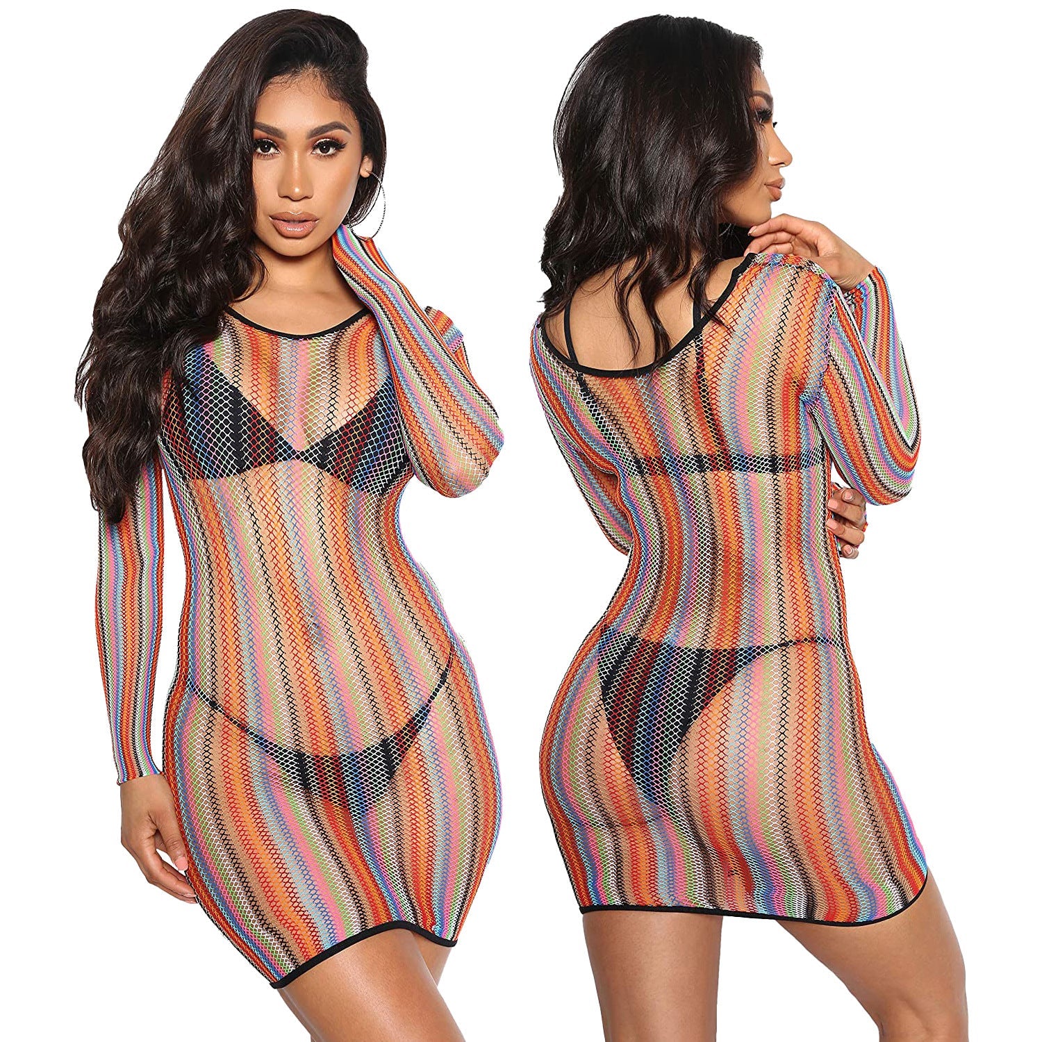 Sexy Super Elastic Diamond-Shaped Network Anti-DDOS Beach Skirt