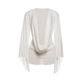 Autumn Winter Sexy Swing Collar Bell Sleeve Solid Color Sheath Short