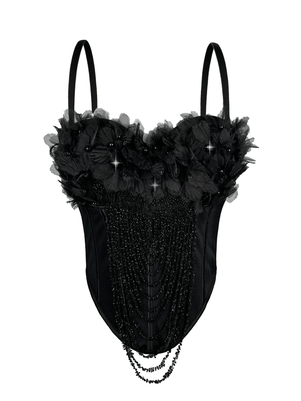 Arrival Handmade Floral Tassel Suspender Vest Sexy Backless Tube Top Outer Wear Boning Corset Corset Body Shaping