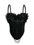 Arrival Handmade Floral Tassel Suspender Vest Sexy Backless Tube Top Outer Wear Boning Corset Corset Body Shaping