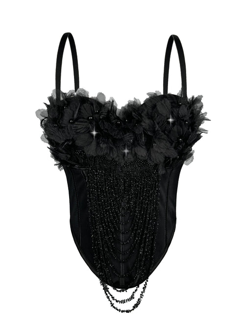 Arrival Handmade Floral Tassel Suspender Vest Sexy Backless Tube Top Outer Wear Boning Corset Corset Body Shaping