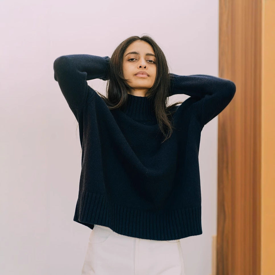 Sweater Russia Women Clothing Mock Neck Sweater Autumn Winter Loose Knitwear Women