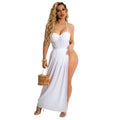 Women Clothing Summer Vacation Spaghetti Straps Cluster Swimsuit Chiffon Women Two Piece Overskirt Suit