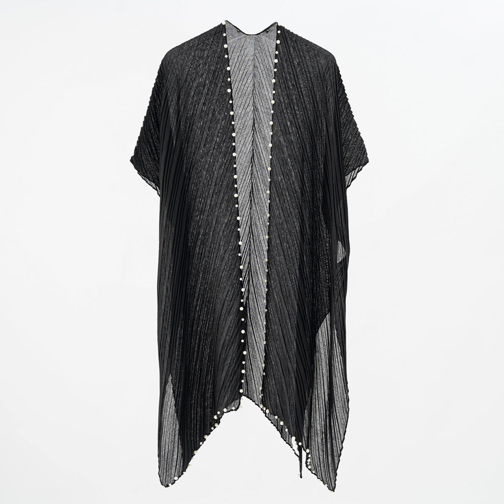 Pearl Breasted Solid Color Blouse Beach Dress Sunscreen Sexy Shawl Blouse Seaside Vacation Cardigan