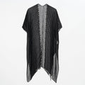Pearl Breasted Solid Color Blouse Beach Dress Sunscreen Sexy Shawl Blouse Seaside Vacation Cardigan