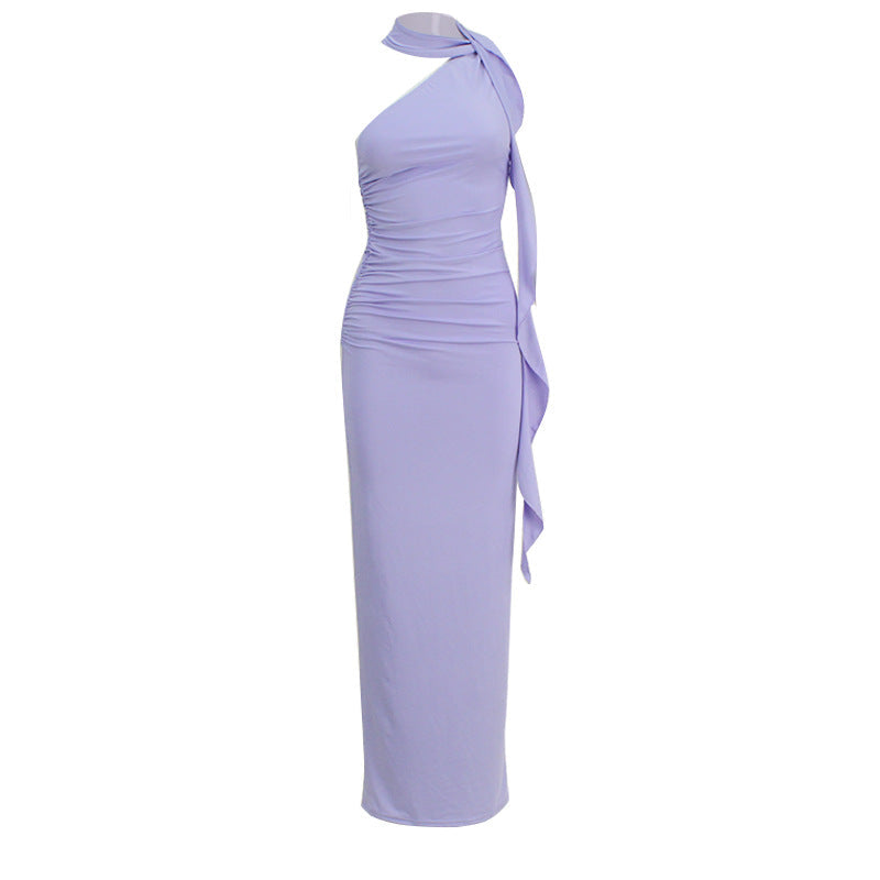 Elegant Women Clothing One Shoulder Sexy Tight Backless Sexy High Waist Strap Dress for Women