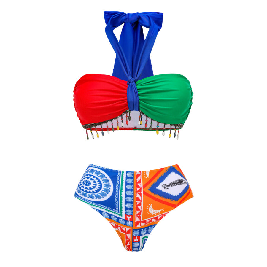 Push up Bikini Sexy High Waist Bikini Split Swimsuit Suit Chiffon Trousers