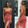 Popular Strap Women Summer Sexy V-neck Lace-up Dress