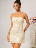Women Clothing Party Dress Sexy Backless Sequ Dress