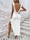 Fall Women Clothing Suspenders Sexy Slim Fit Wooden Ear Fishtail Dress Women