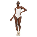 Diamond Lattice Texture Cloth Contrast Color Embroidery Hook Classic One Piece Over The Knee Swimsuit