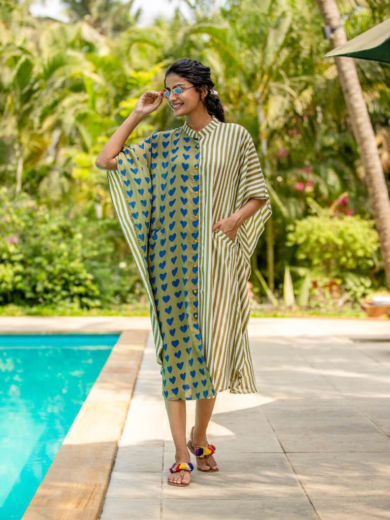 Rayon Printed Loose Long Cardigan Vacation Casual Beach Bikini Cover
