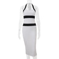 Women Clothing Summer Fashionable Elegant Sexy Slim Fit Halter Color Matching Sheath Dress