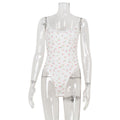 Sexy Girlish Lace Ruffled High Waist Floral Sleeveless Jumpsuit Women