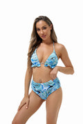 Women Swimwear Bikini High Waist Sexy Backless Split Swimsuit Printed Bikini