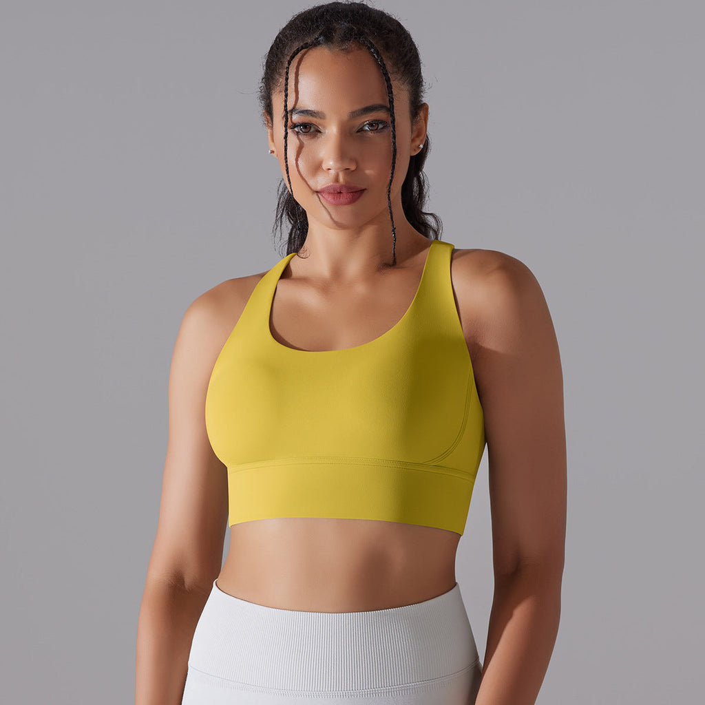 Nude Feel Sports Underwear Push up Sexy Seamless One Piece Cup Beauty Back Yoga Bra Running Workout Vest Women