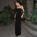 Women Clothing Summer Elegant Slim Waist Sexy Backless Spaghetti Straps Dress