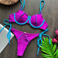 Sexy Two Pieces Swimsuit Patchwork Color Swimwear Women Bikini