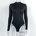 Autumn Winter Bottoming Shirt Women Clothing Long Sleeve Zipper Tight Bodysuit